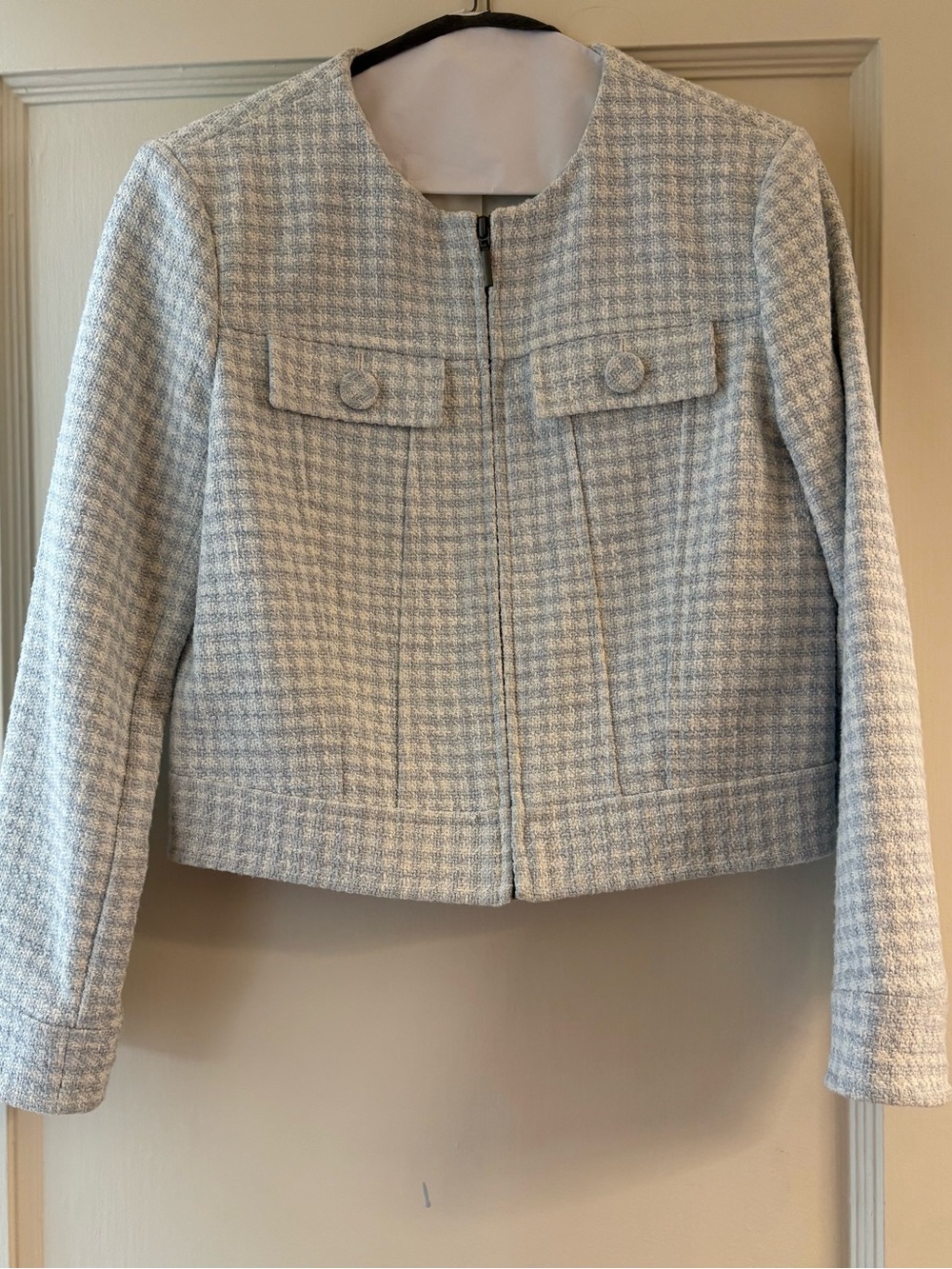 & Other Stories Houndstooth Check Tweed Crop Jacket